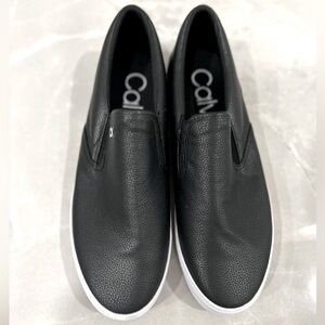 Calvin Klein Men's faux leather Black Slip-On Shoes (NWOT)